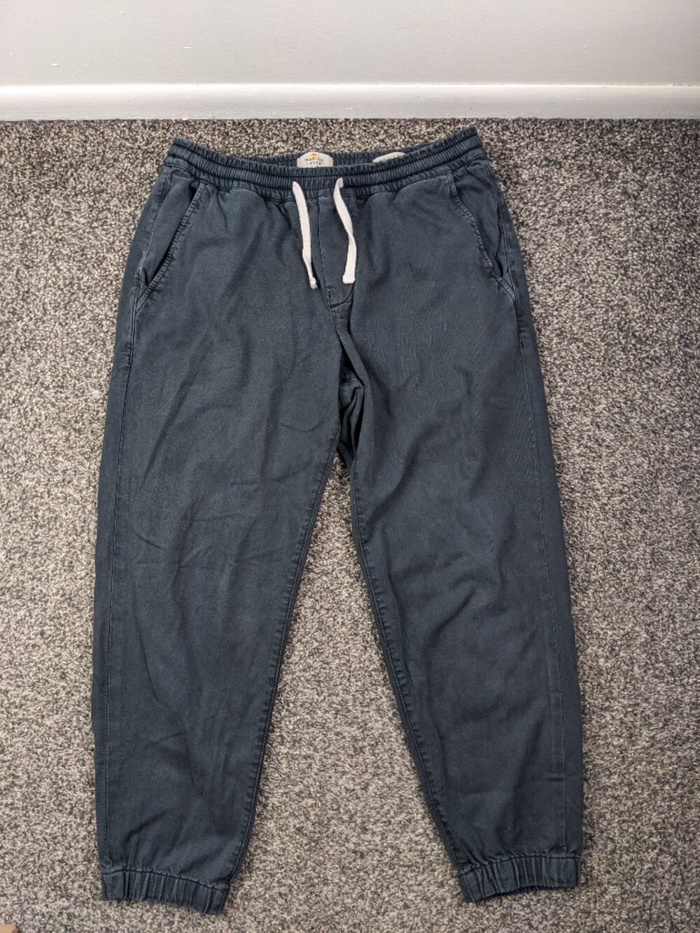 Marine Layer Pants Saturday Jogger 26" Beach Mens Medium Washed Black Gray *Flaw